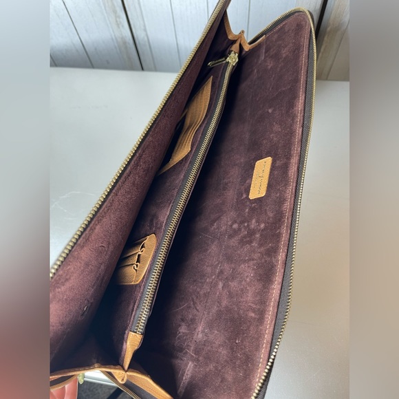 Vintage Aspinal of London Brown Leather Document File Folder Full Zip - Picture 3 of 11